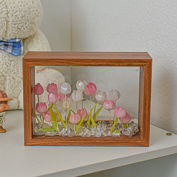 Tulip Frame Night Light - Soft Glow - Wooden Frame