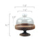 Elegant Pedestal Dessert Stand - Wooden Base - Glass Dome - Party or Wedding