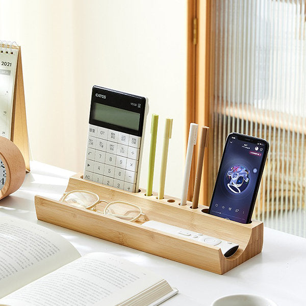 Multi-Functional Bamboo Desktop Organizer - Perfect for Office and Home