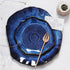 Irregular Ceramic Plate - Elegant Blue Glaze - Unique Shape - Serve In Style