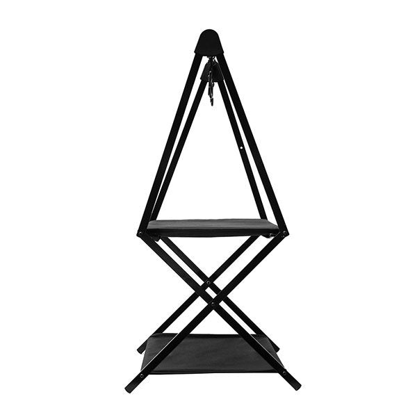 Folding Multi-Tier Storage Rack - Black - Perfect for Outdoor Camping