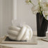 Elegant Knotted Ceramic Tissue Box - Beige - White - Unique Home Decor