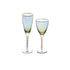 Iridescent Stemware - Wine and Champagne Glasses - Gold Rim Detailing