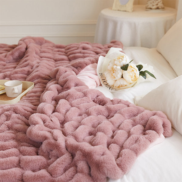 Soft and Cozy Blanket - Plush Warm Throw - Pink - Gray - Beige - Blue - Cozy Nights