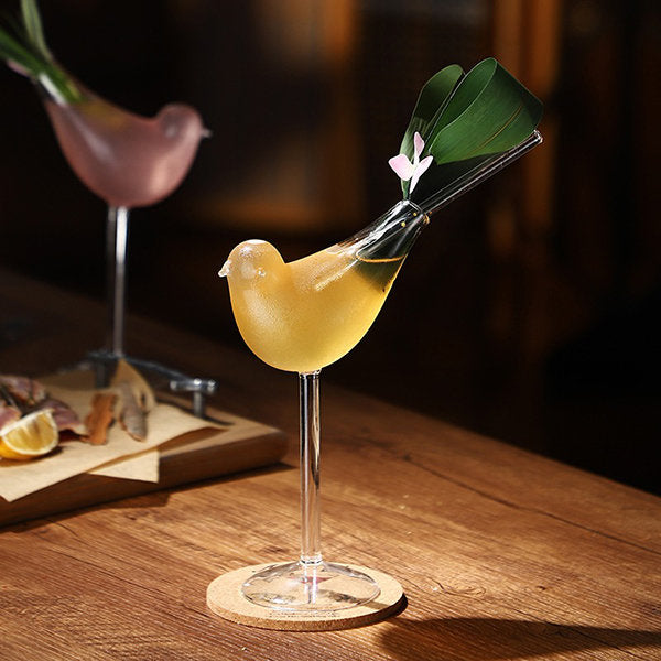 Whimsical Bird Cocktail Glass - Ideal for Entertaining - Elegant and Playful