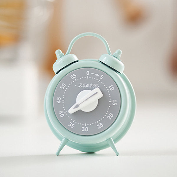 Retro Alarm Clock Kitchen Timer - Accurate Timing - Pink - Green