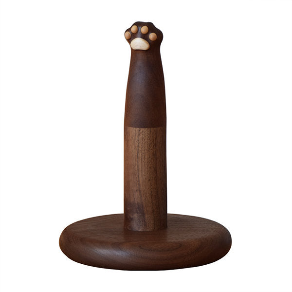 Wooden Cat Paw Paper Holder - Purrfectly Delightful - Black Walnut