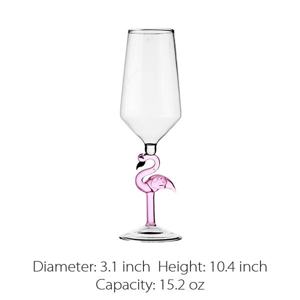 Flamingo Stemmed Glasses - Wine - Champagne - Playful Aesthetic