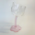 Heart-Shaped Glass Goblet - Flower Base - Pink - Green - Cocktail Glass