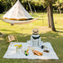 Rustic Cotton Picnic Blanket - Brown - White - Outdoor Adventures