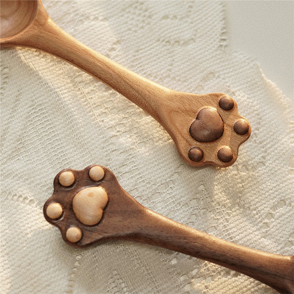 Wooden Cat Paw Spoon - Handcrafted Quality - Cat Lovers - Versatile Use