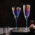 Iridescent Stemware - Wine and Champagne Glasses - Gold Rim Detailing