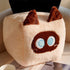 Adorable Cube Cat Pillow - Soft Plush - Cuddly Companions - Gray - Orange