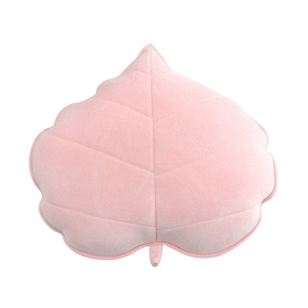 Cozy Leaf-Shaped Pillow - Pink - Green - Soft and Whimsical - Great for Lounging