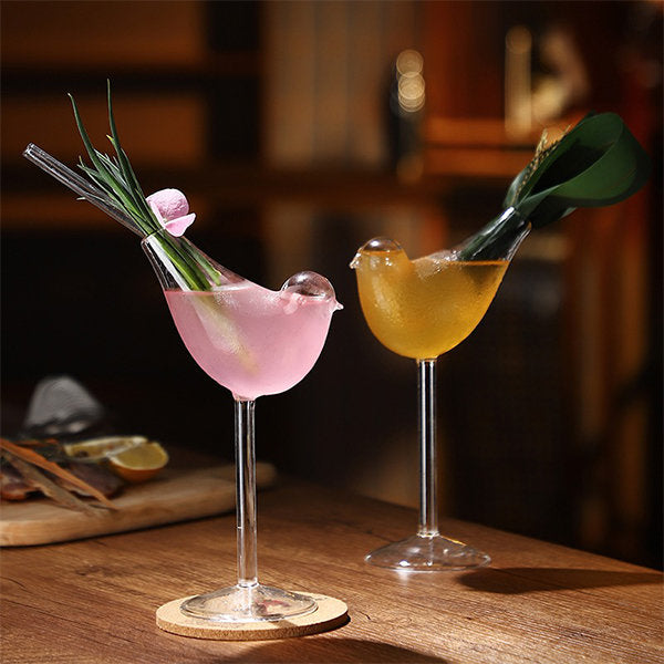 Whimsical Bird Cocktail Glass - Ideal for Entertaining - Elegant and Playful