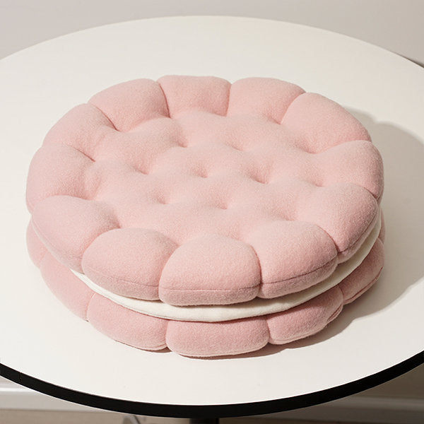 Cozy Cookie Cushion - Decorative Piece - Comfortable Addition - Pink - Brown