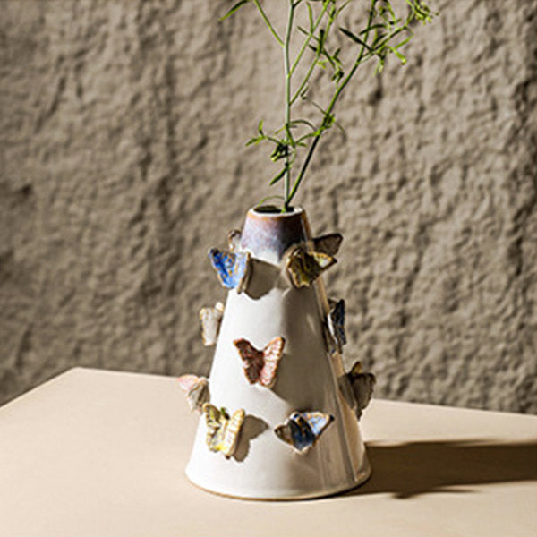 Butterfly Ceramic Vase - Nature Lovers - Whimsical Decor - Flutter of Elegance