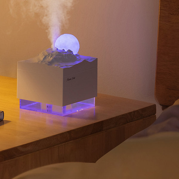 Lunar Mist Humidifier - Pink - White - Ambient Lighting - Cosmic Moisture