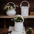 Charming Ceramic Basket Vase - Elegant White Ceramic - Timeless and Sophisticated