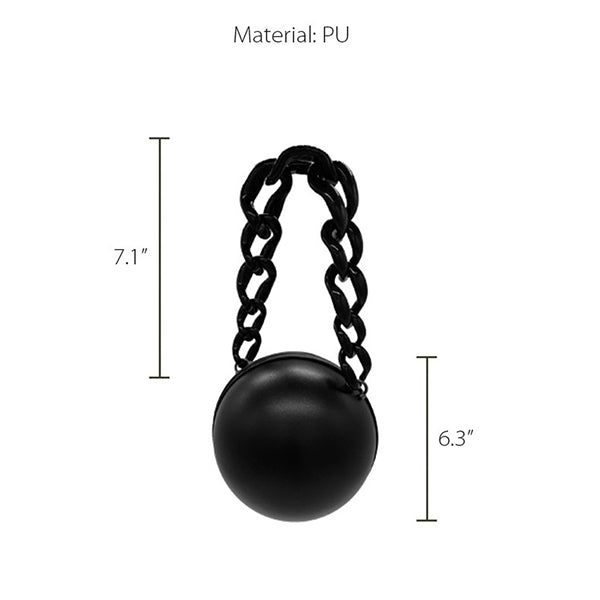 Elegant Black Sphere Handbag – Bold and Stylish Round Purse - Chunky Chain Handle