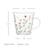 Fresh Floral Glass Mug - Delicate Floral Design - Comfortable Handle