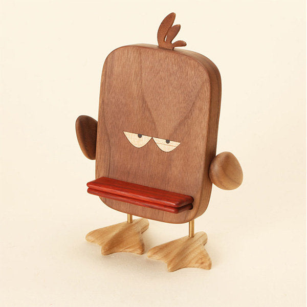 Quirky Duck Phone Stand - Beech and Walnut Wood - Functional and Whimsical