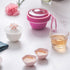 Elegant Floral Travel Tea Set - White - Pink - Compact and Portable - Perfect for travel