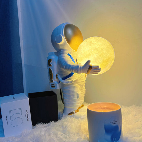 Astronaut Planet Lamp - Ambient Lighting - Whimsical Home Decor - Space Lovers