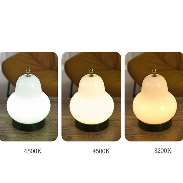 Pear-Shaped Touch Table Lamp - Glass & Iron - Adjustable Brightness - Warm Ambient Lighting