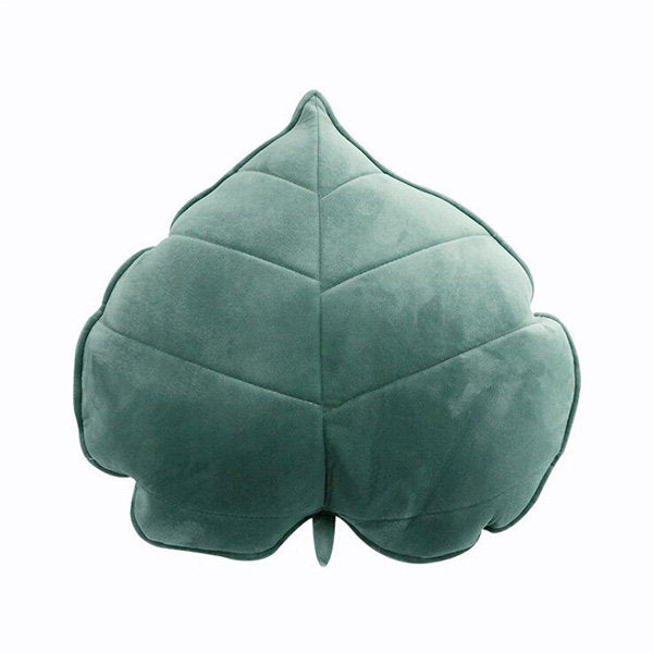 Cozy Leaf-Shaped Pillow - Pink - Green - Soft and Whimsical - Great for Lounging