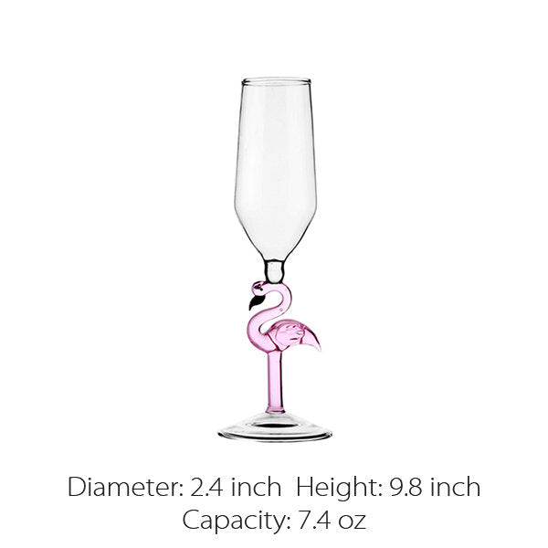 Flamingo Stemmed Glasses - Wine - Champagne - Playful Aesthetic