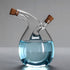 Dual-Chamber Glass Oil Dispenser - Easy Pour Spouts - Airtight Cork Stoppers