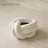 Elegant Knotted Ceramic Tissue Box - Beige - White - Unique Home Decor