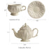 Elegant Vintage Tea Set - Ceramic - Timeless Elegance - Embossed Floral