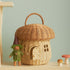 Whimsical Mushroom Woven Basket - Handcrafted - Versatile Storage - Rattan