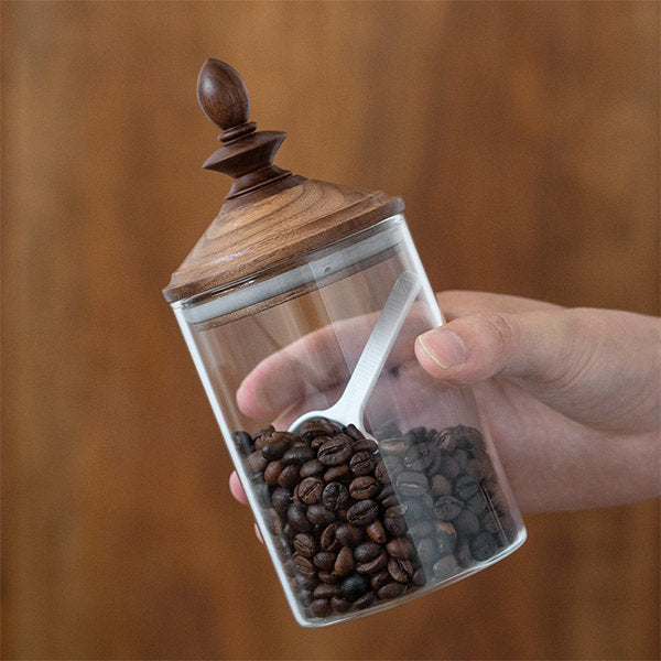 Vintage Glass Storage Jar - Wooden Lid - Airtight Seal - Kitchen Storage