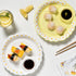 Daisy Ceramic Dumpling Plate - Charming White and Yellow - Elegant Serving