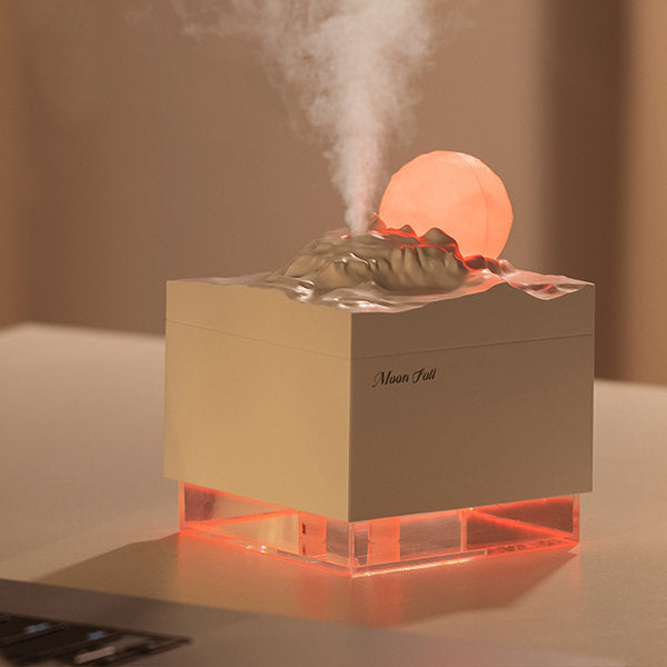 Lunar Mist Humidifier - Pink - White - Ambient Lighting - Cosmic Moisture