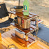 Elegant Tiered Folding Storage Rack - Beech Wood - Portable Camping Essential