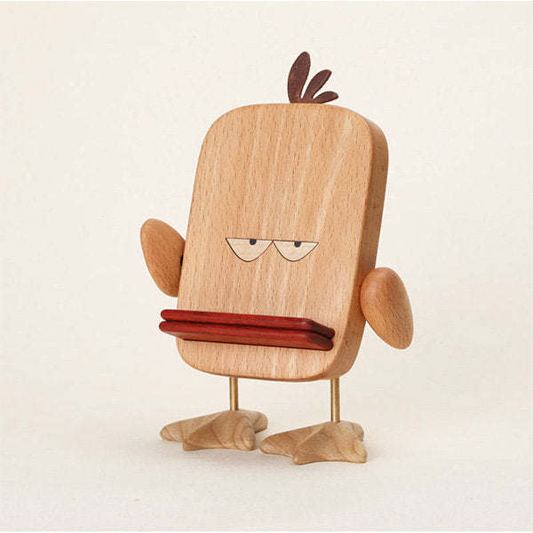 Quirky Duck Phone Stand - Beech and Walnut Wood - Functional and Whimsical