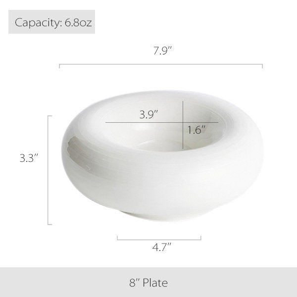 White Round Ceramic Plate - Minimalist Design - Effortless Elegance