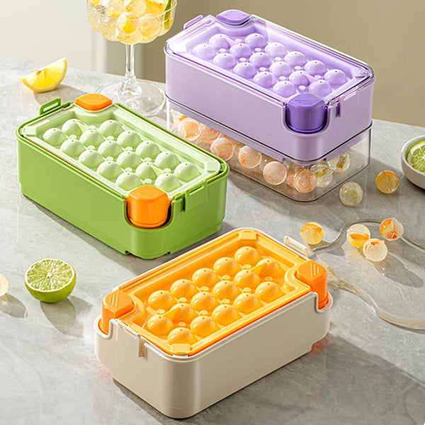 One-Click Ice Cube Mold - Effortless Release - Summer - Green - Purple