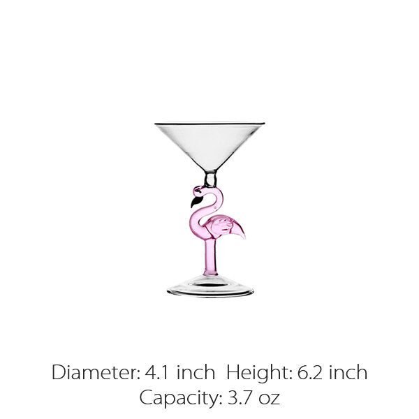 Flamingo Stemmed Glasses - Wine - Champagne - Playful Aesthetic