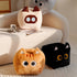 Adorable Cube Cat Pillow - Soft Plush - Cuddly Companions - Gray - Orange