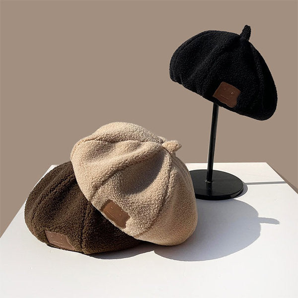 Pumpkin Beret Hat - Fall Retro Style - Polyester - Black - Brown - Beige - Modern Chic