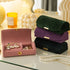 Elegant Velvet Jewelry Box - Green - Pink - Ideal for Travel or Daily Use