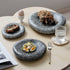 Stone Inspired Ceramic Plate - Egg Shaped - Elegant Touch - Marble Gray