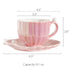 Ceramic Seashell Pearl Cup and Saucer Set - Elegant Accent - Pink - Blue