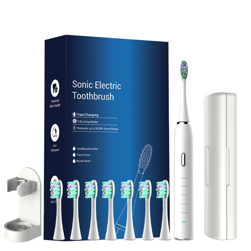 Electric Toothbrush for Adults – 5 Modes – 8 Brush Heads – IPX7 Waterproof – 120-Day Battery