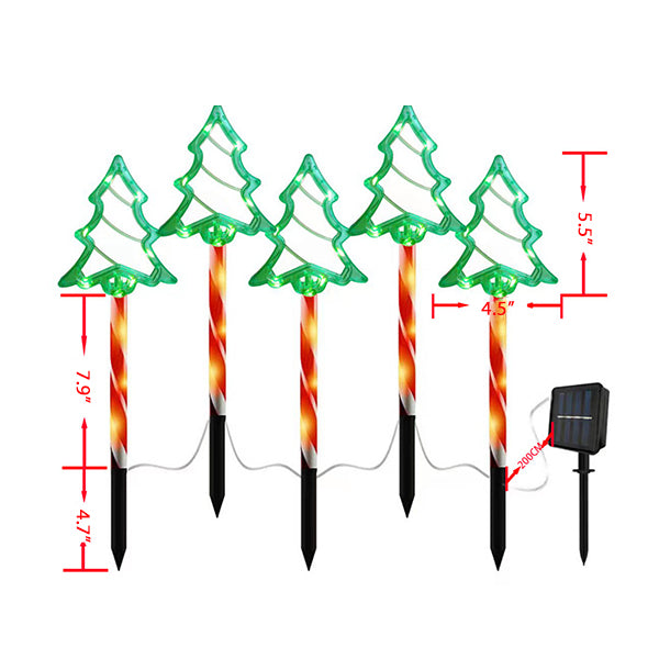 Solar Powered Christmas Garden Stake Lights - Outdoor Waterproof Holiday Decor - Durable Plastic Material